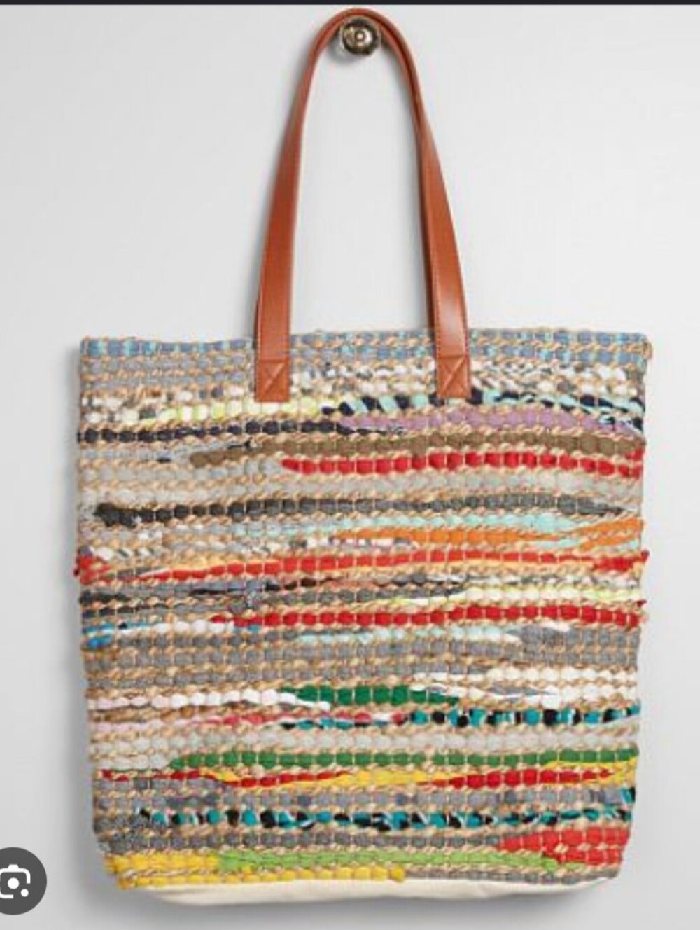 Multicolor Chindi Rug Tote - Picture 3 of 8